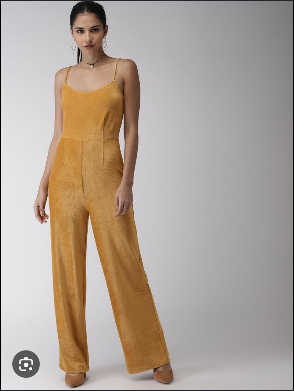 Forever 21 Mustard Sleeveless Wide-Leg Jumpsuit